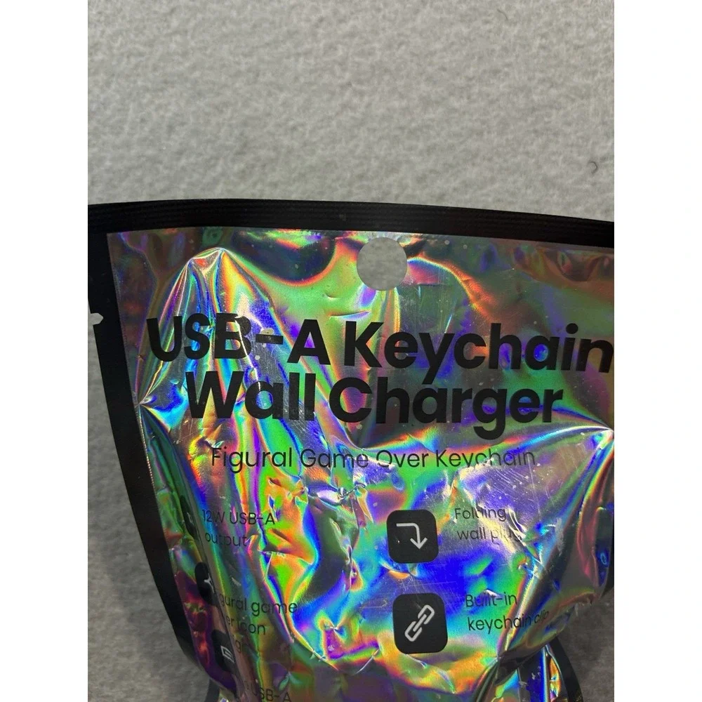 GEMS Novelty 'Game Over' Keychain USB-A Wall Charger 12W 5V Output 2.4A Portable